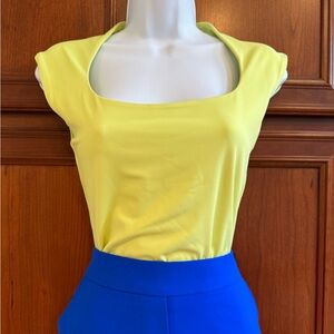 Express lime green cap sleeve bodysuit- small